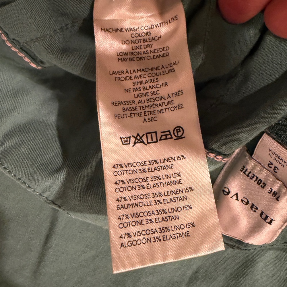 Maeve The Colette Wide Leg Pants Green High Rise Cropped Size 32 Anthropologie - Picture 8 of 13